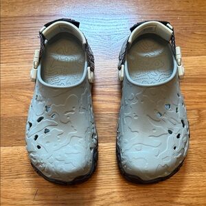 CROCS Gray Mules with Textured Design